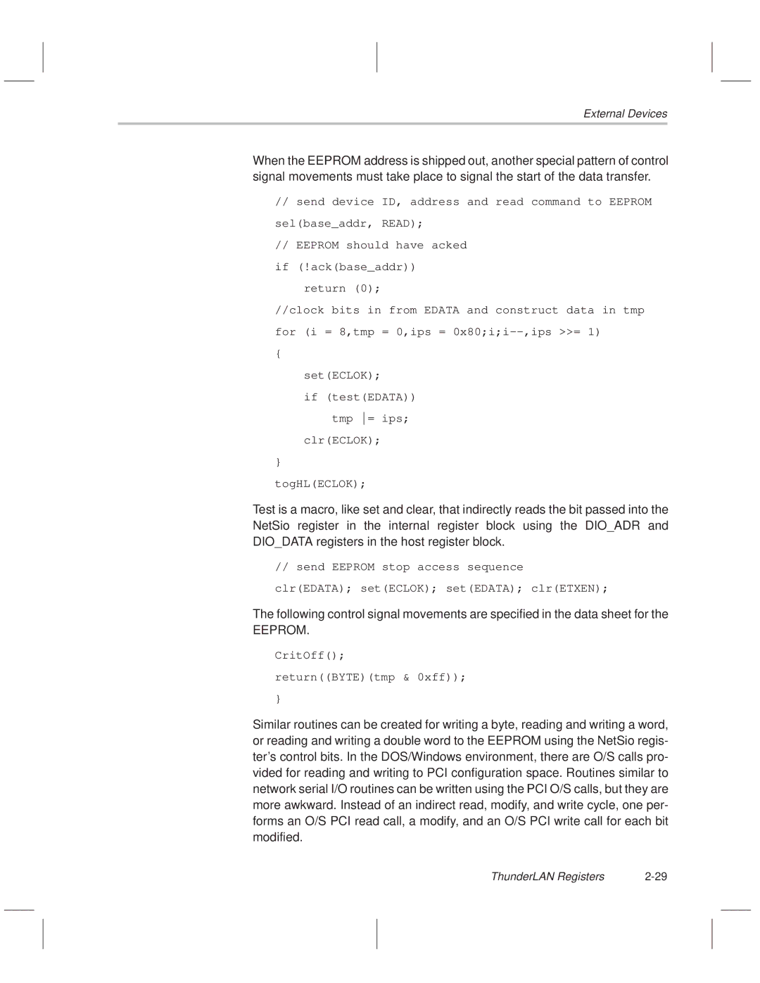 Texas Instruments TNETE110A, TNETE211, TNETE100A manual Eeprom 