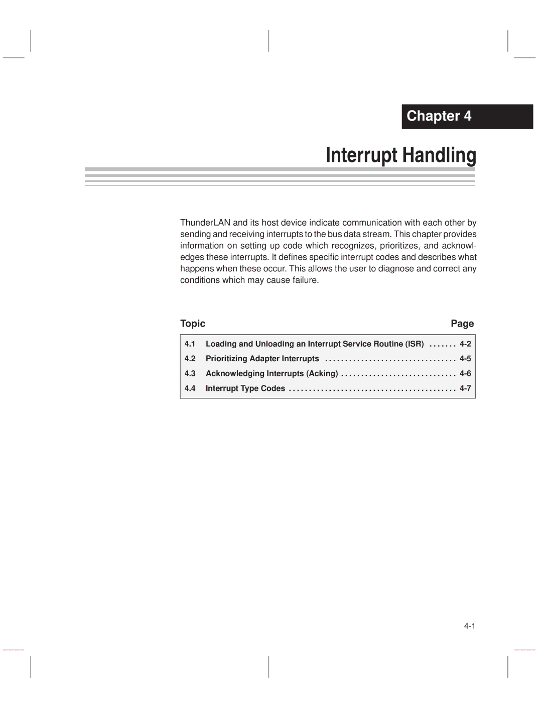 Texas Instruments TNETE100A, TNETE211, TNETE110A manual Interrupt Handling 