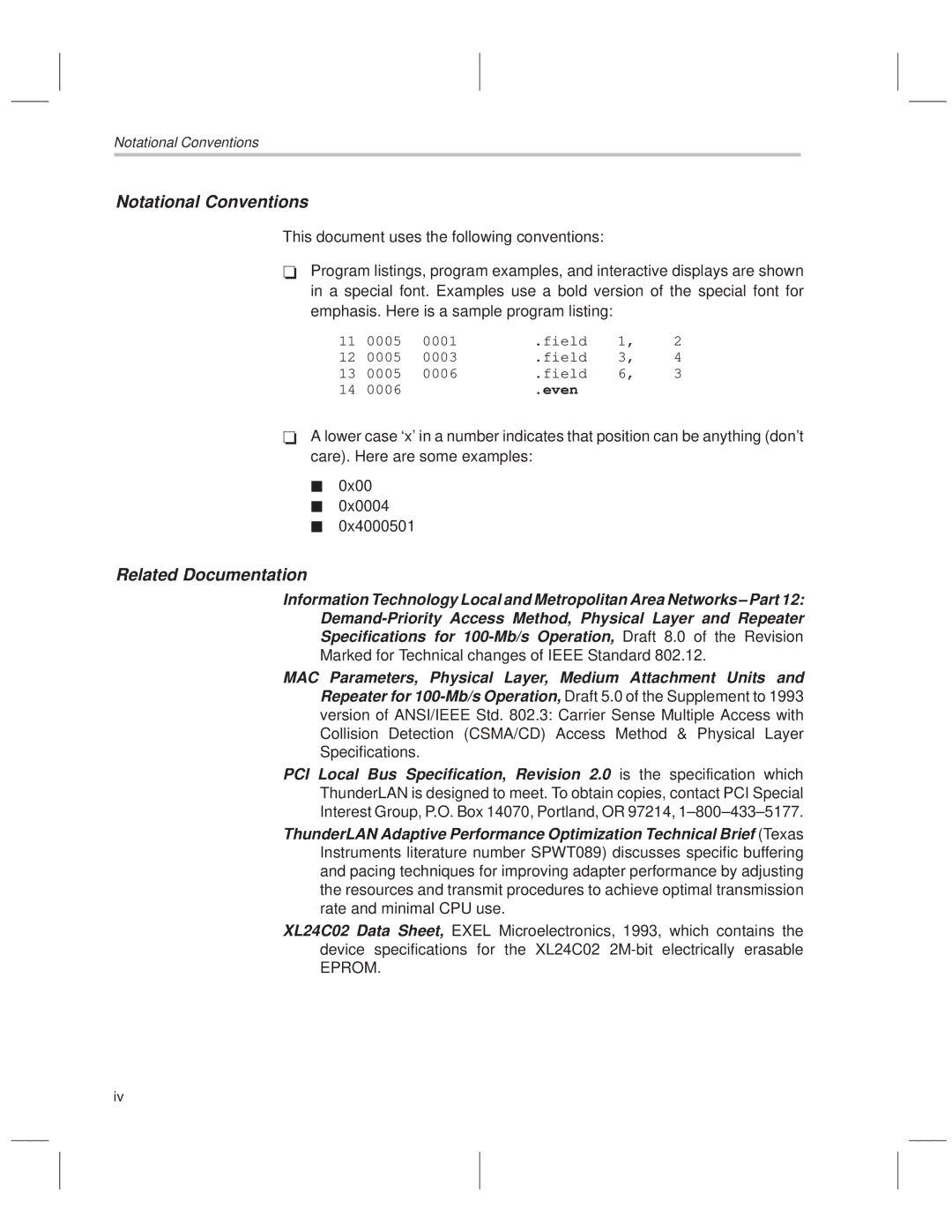 Texas Instruments TNETE110A, TNETE211, TNETE100A manual Notational Conventions 