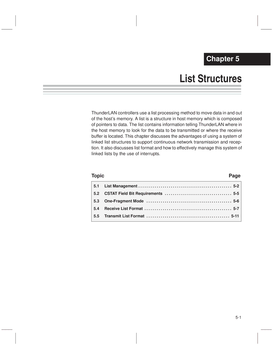 Texas Instruments TNETE110A, TNETE211, TNETE100A manual List Structures 