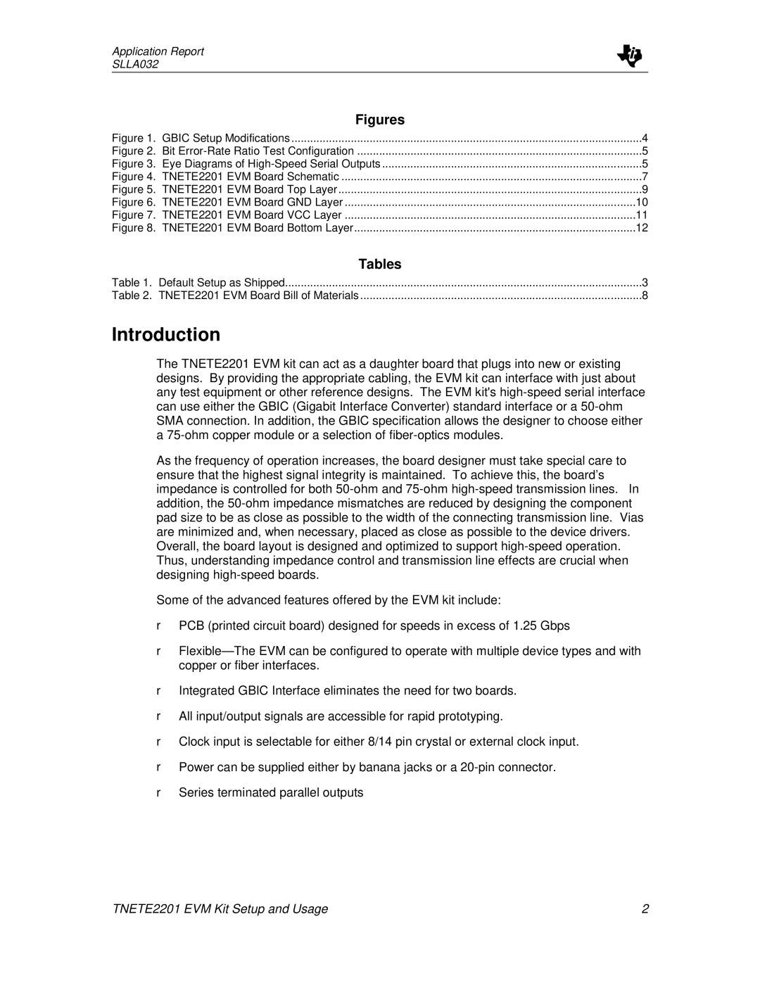 Texas Instruments TNETE2201 manual Introduction, Figures 