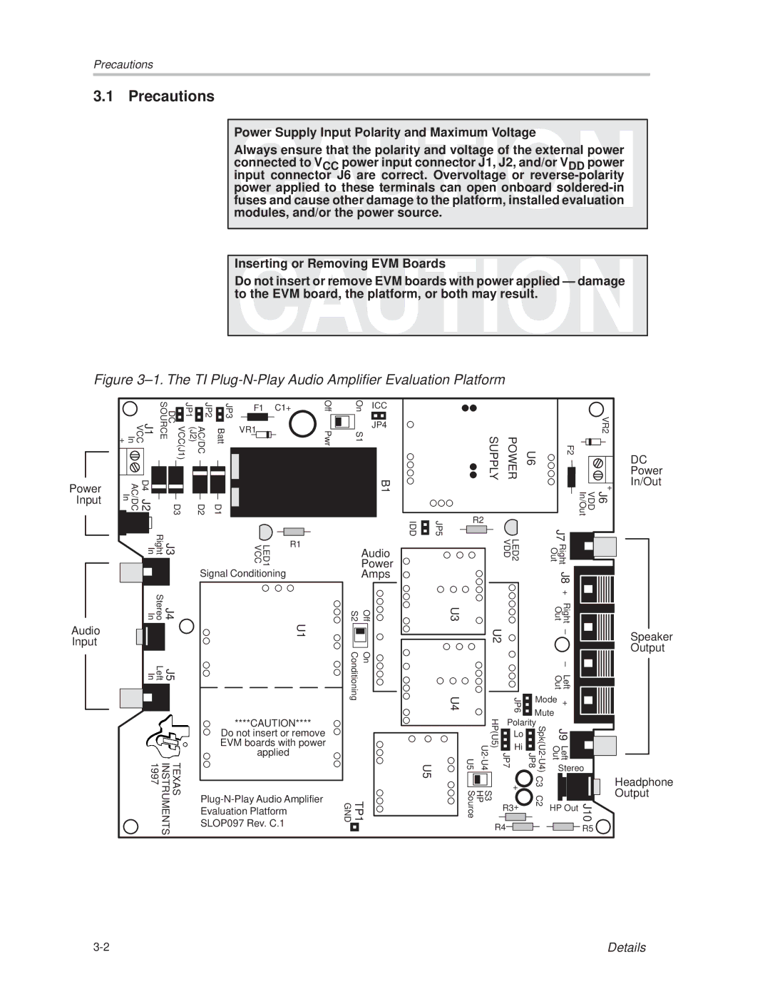 Texas Instruments TPA005D12 manual ±1. The TI Plug-N-Play Audio Amplifier Evaluation Platform 