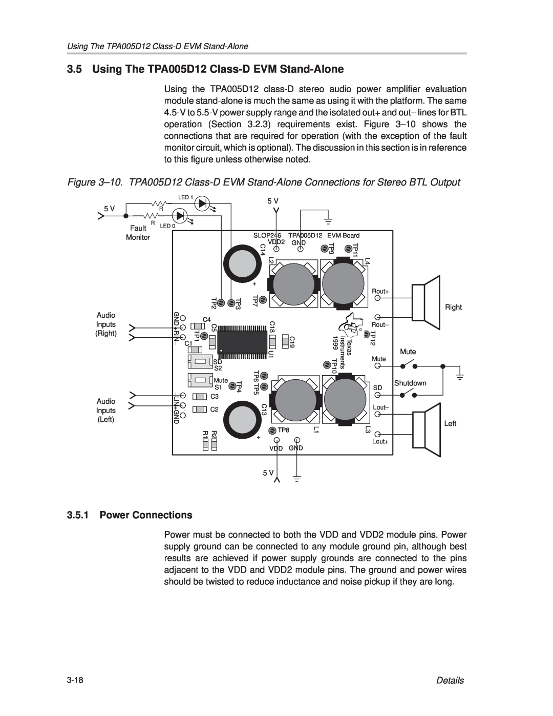 Texas Instruments TPA005D12 manual Details, Monitor 