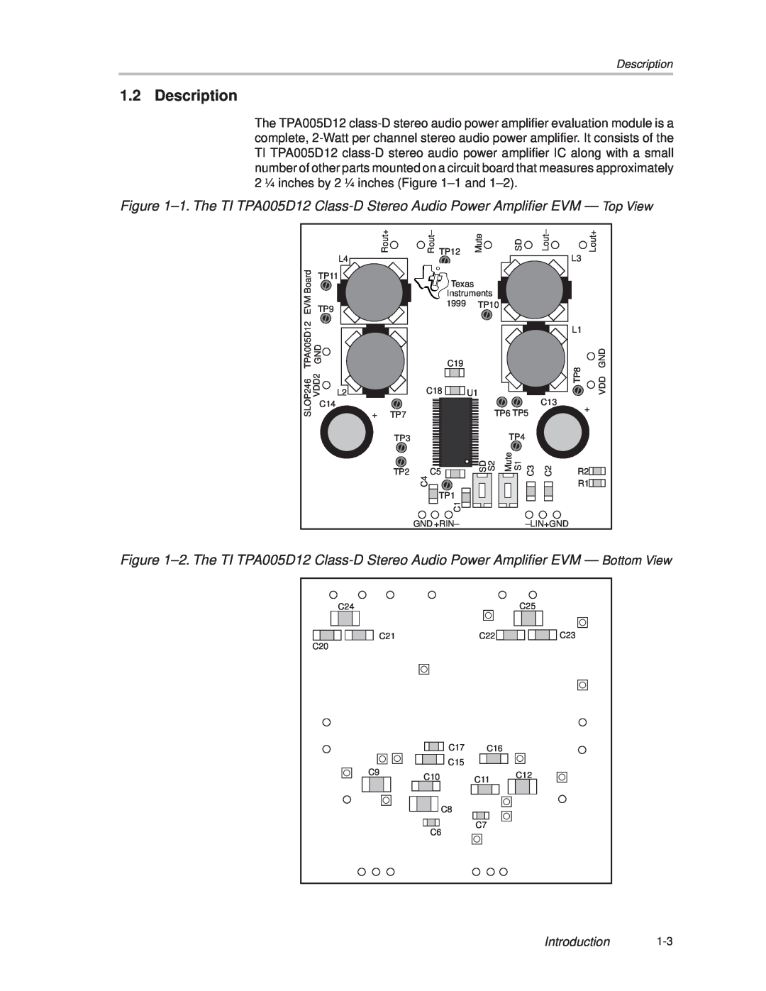 Texas Instruments TPA005D12 manual Description 