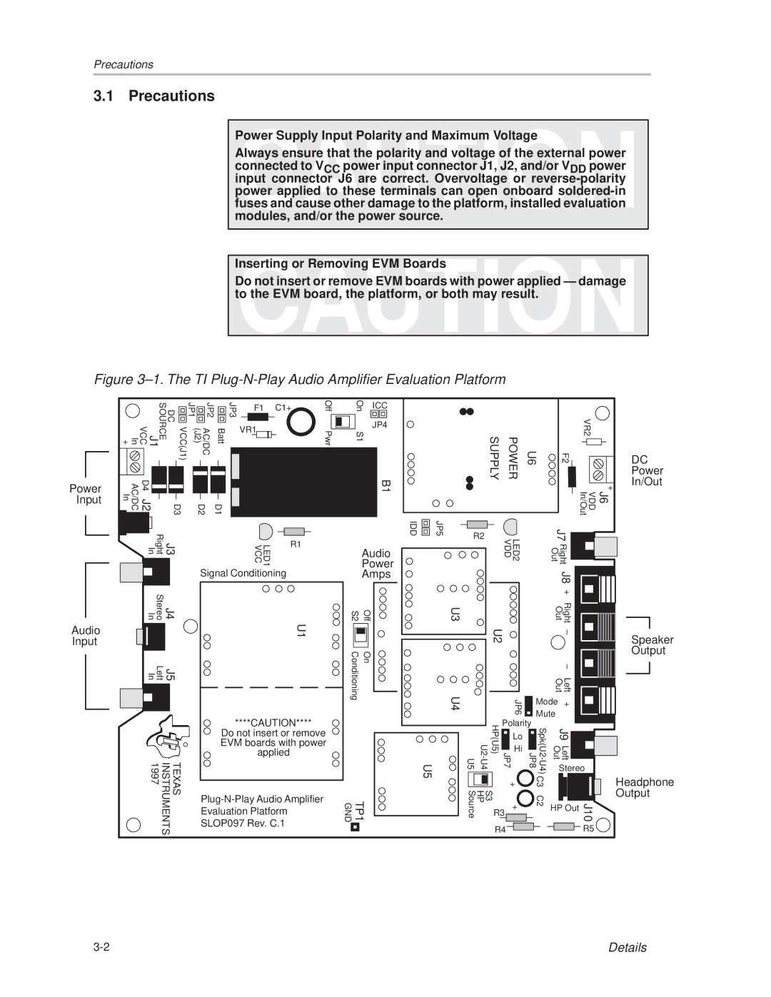 Texas Instruments TPA0103 manual ±1. The TI Plug-N-Play Audio Amplifier Evaluation Platform 