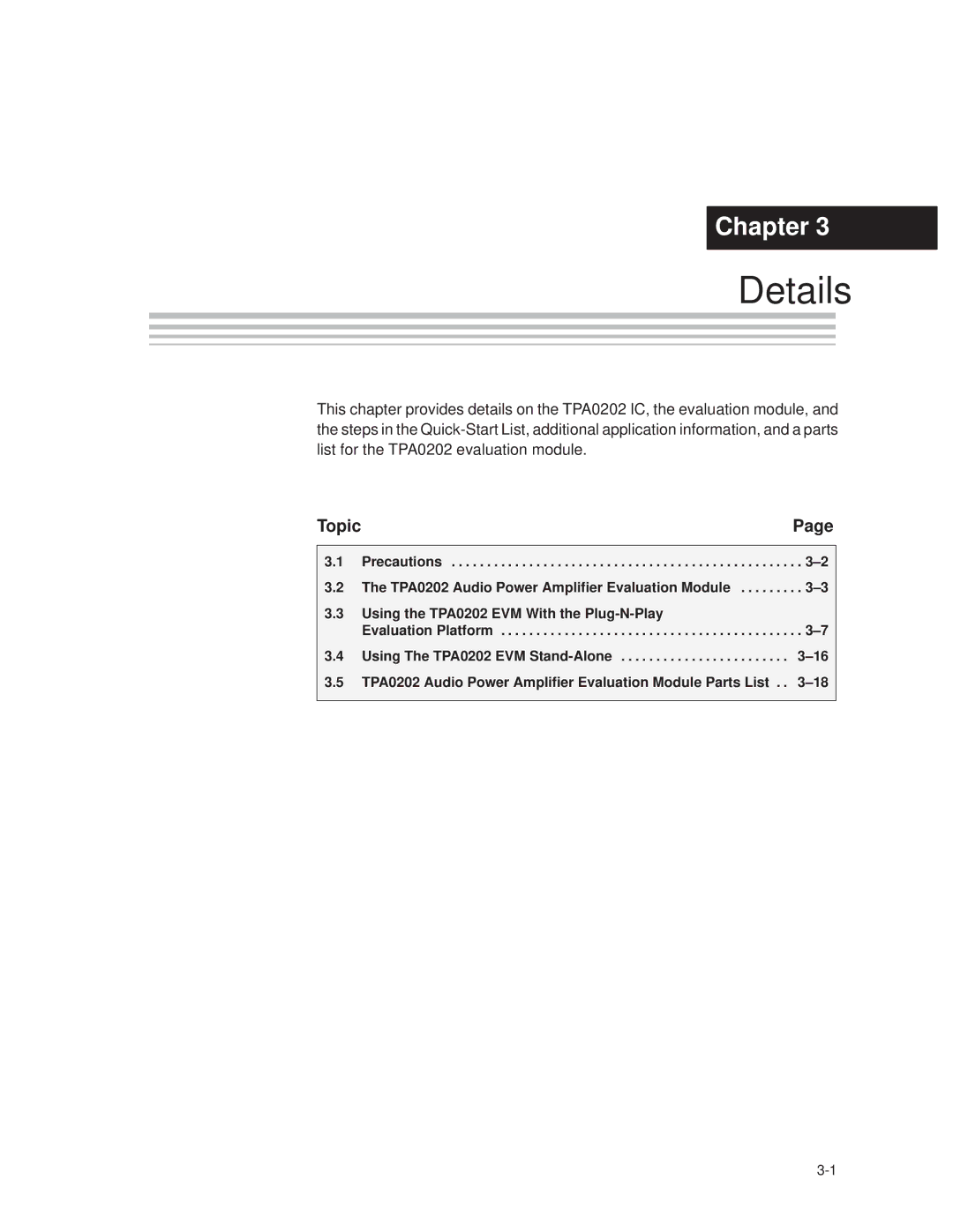 Texas Instruments TPA0202 manual Details 