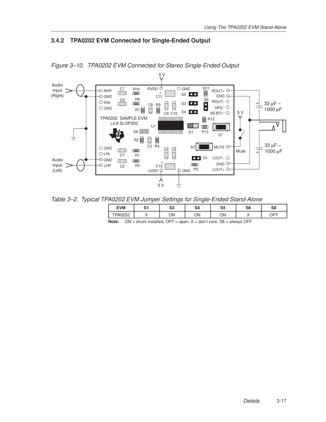 Texas Instruments manual 2 TPA0202 EVM Connected for Single-Ended Output 