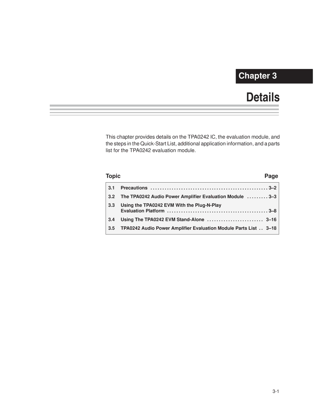 Texas Instruments TPA0242 manual Details 