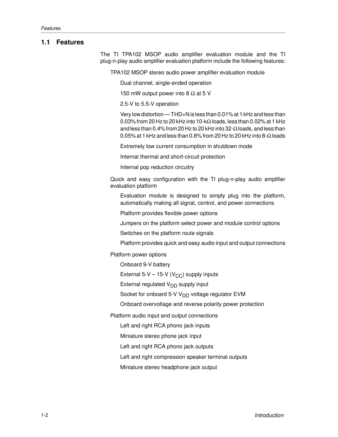 Texas Instruments TPA102 MSOP manual Features 