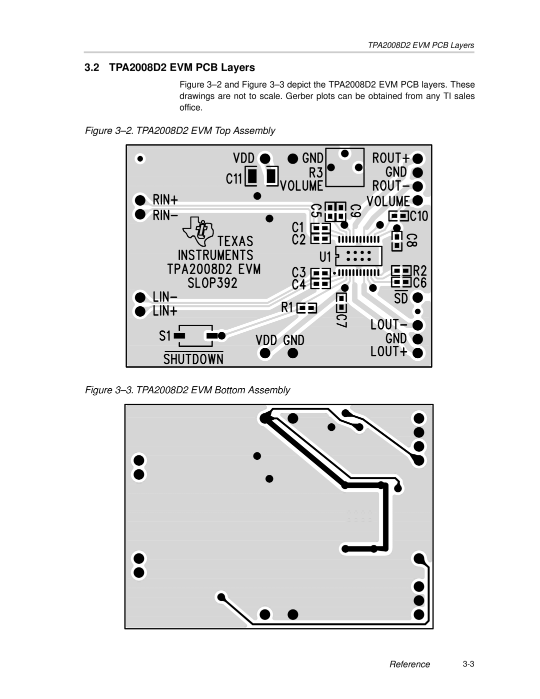 Texas Instruments manual TPA2008D2 EVM PCB Layers, TPA2008D2 EVM Top Assembly 