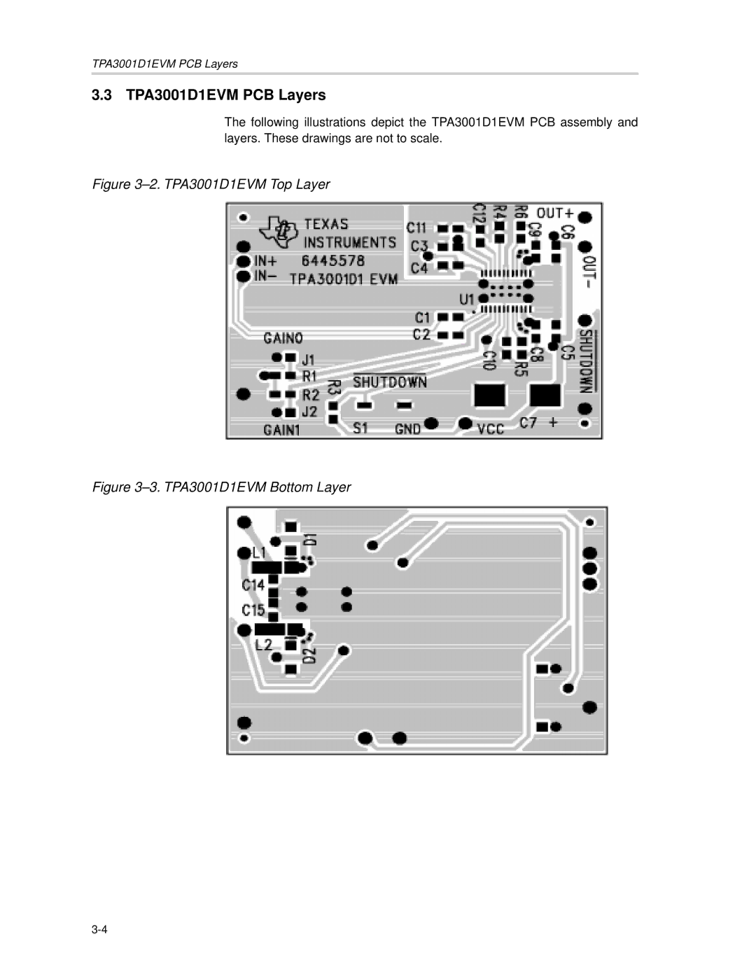 Texas Instruments manual TPA3001D1EVM PCB Layers, TPA3001D1EVM Top Layer 