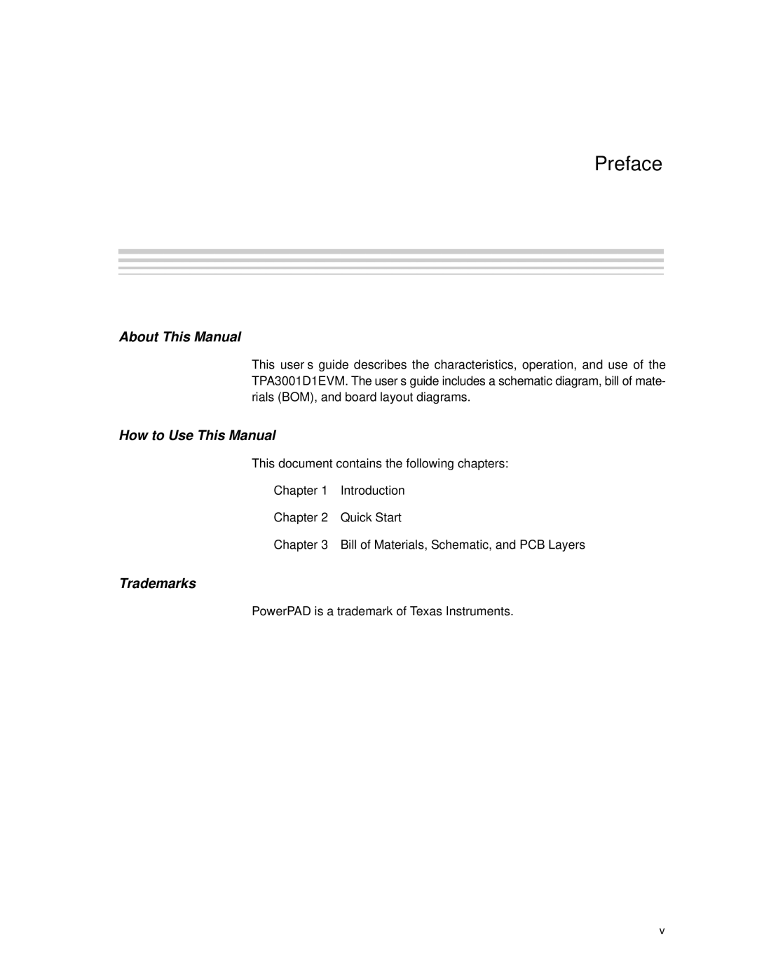 Texas Instruments TPA3001D1EVM manual Read This First, About This Manual 