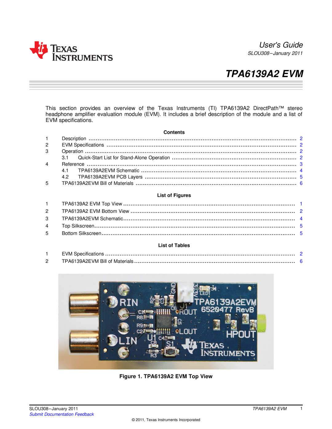 Texas Instruments TPA6139A2 EVM specifications 