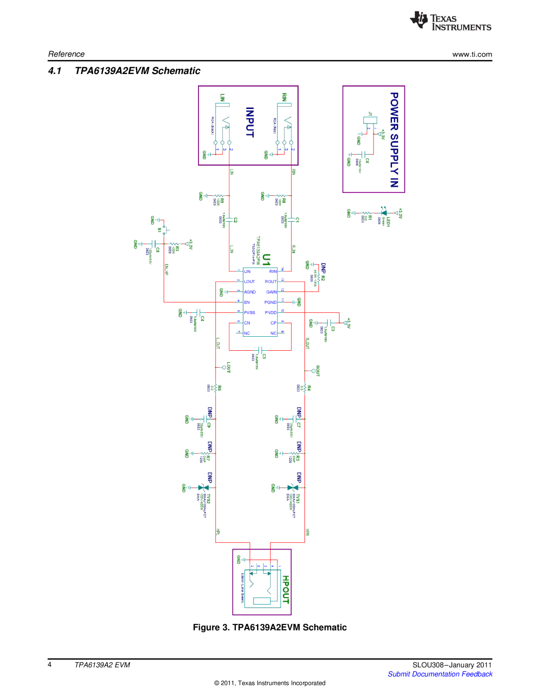 Texas Instruments TPA6139A2 EVM specifications TPA6139A2EVM Schematic 