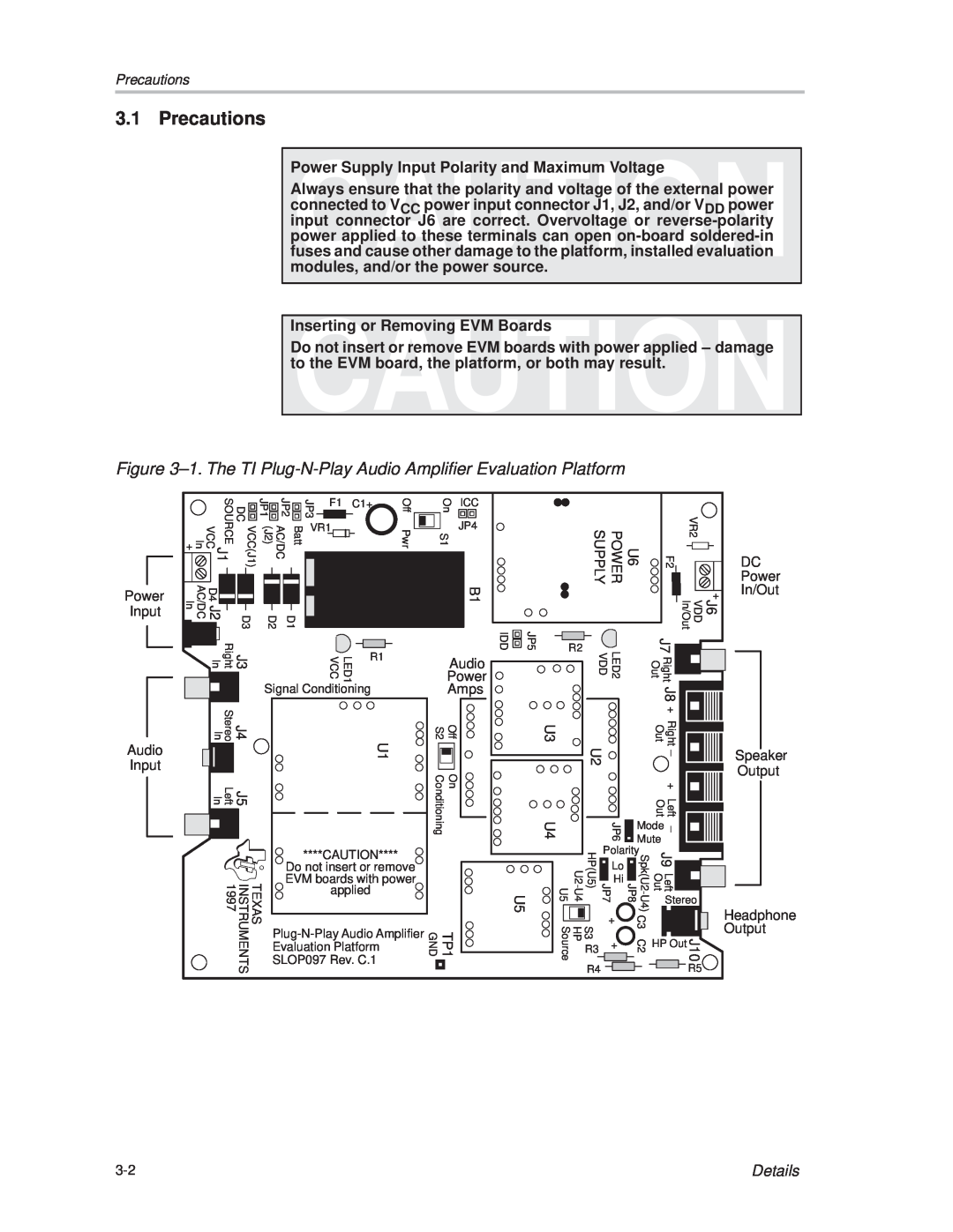 Texas Instruments TPA701 manual Precautions, Details 