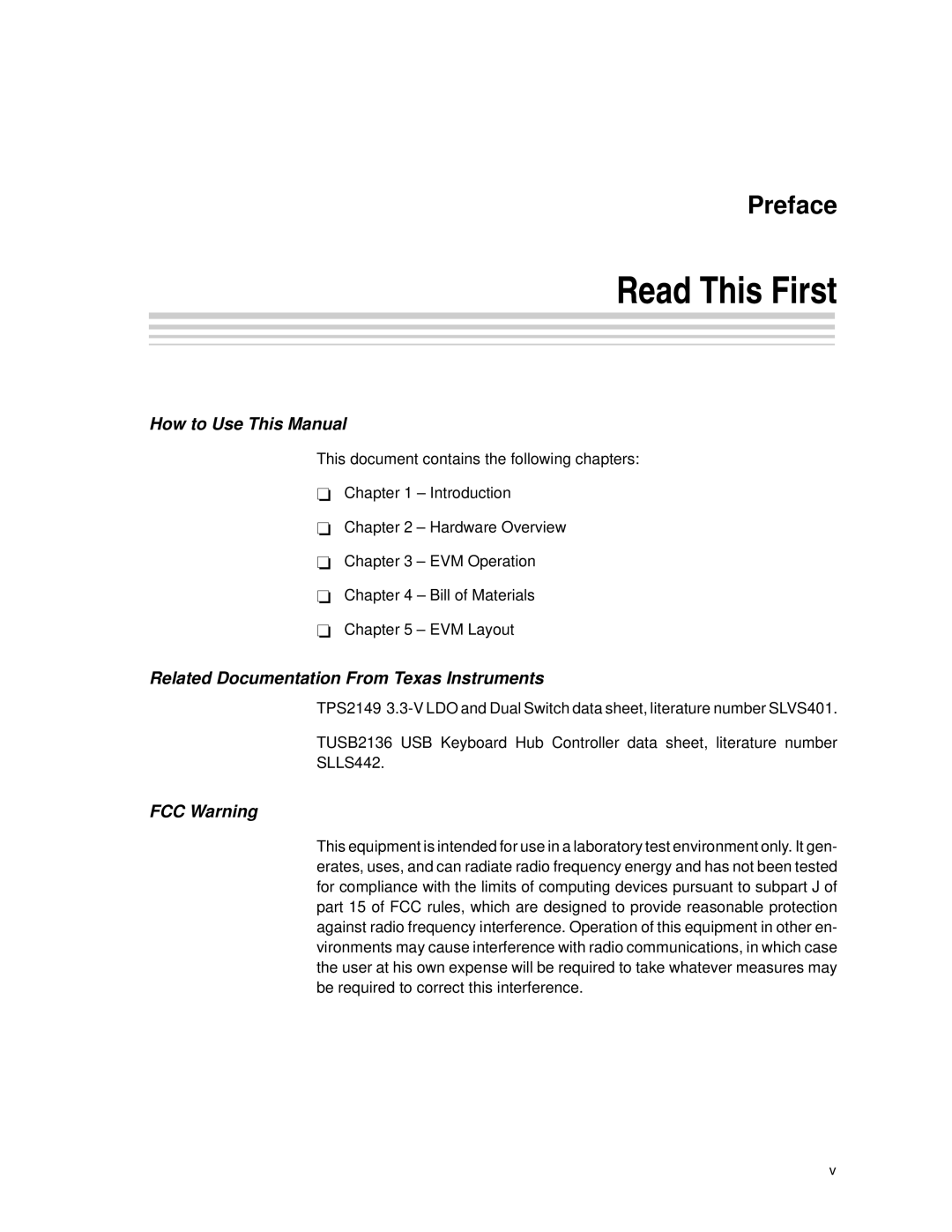 Texas Instruments TPS2149 manual Read This First, How to Use This Manual 