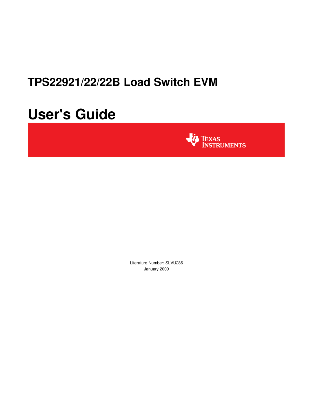 Texas Instruments TPS22922B, TPS22921 manual Users Guide 