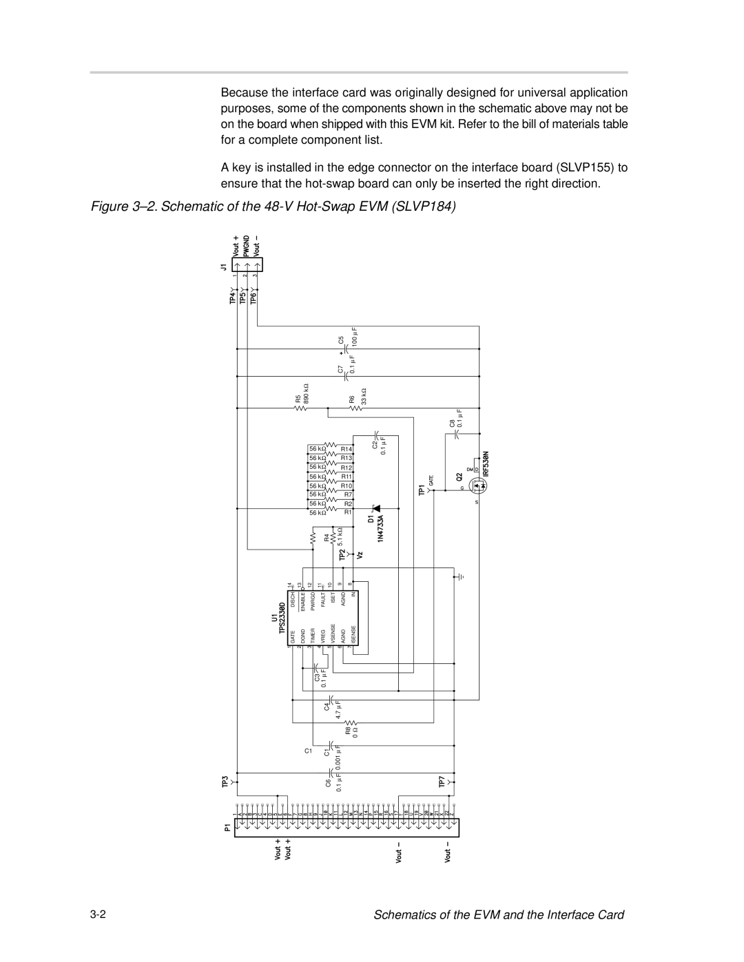 Texas Instruments TPS2330 manual Schematic of the 48-V Hot-Swap EVM SLVP184 