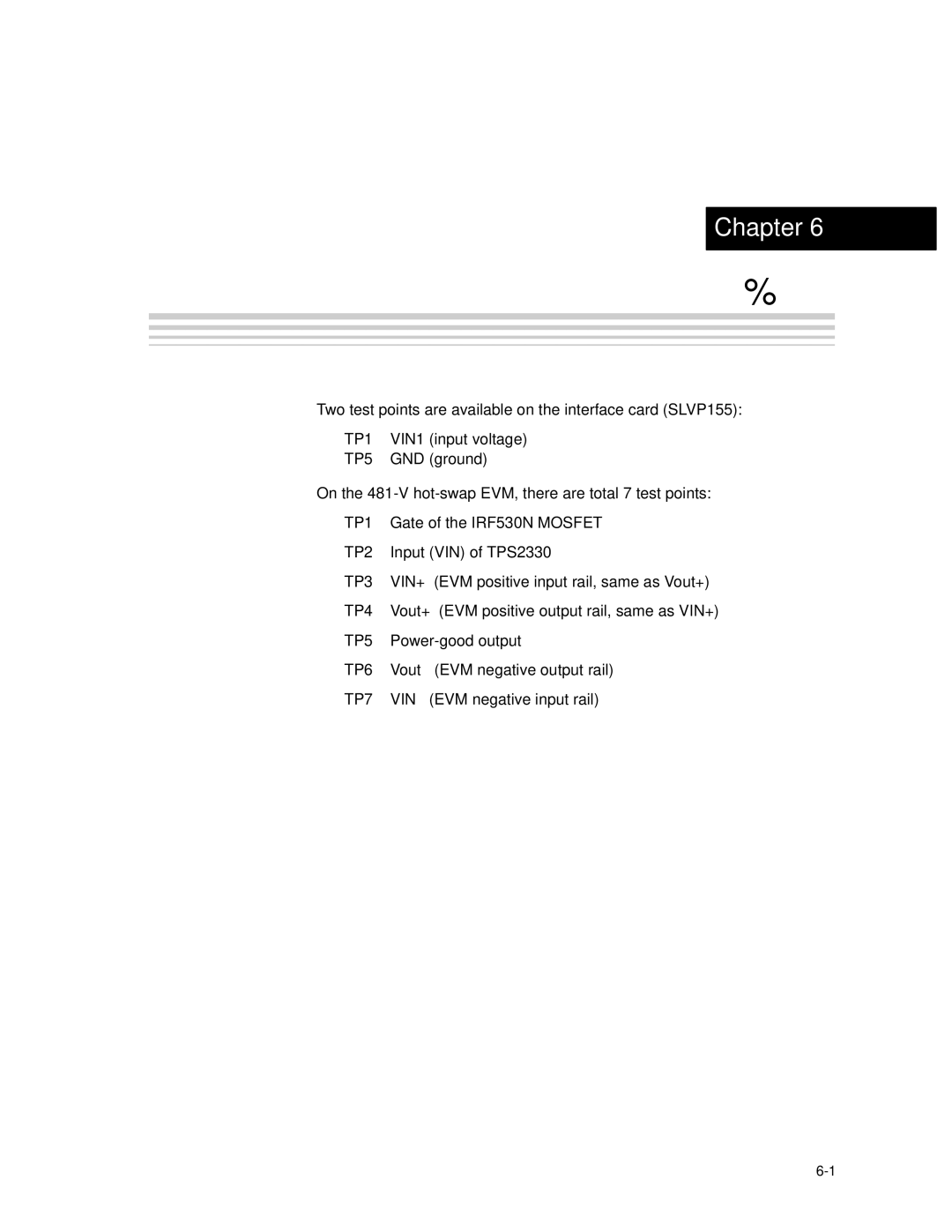 Texas Instruments TPS2330 manual Test Points 