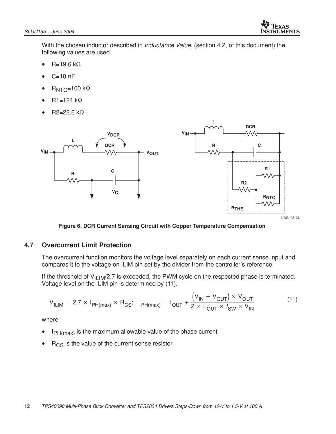 Texas Instruments TPS40090EVM-002 manual Overcurrent Limit Protection, Out 