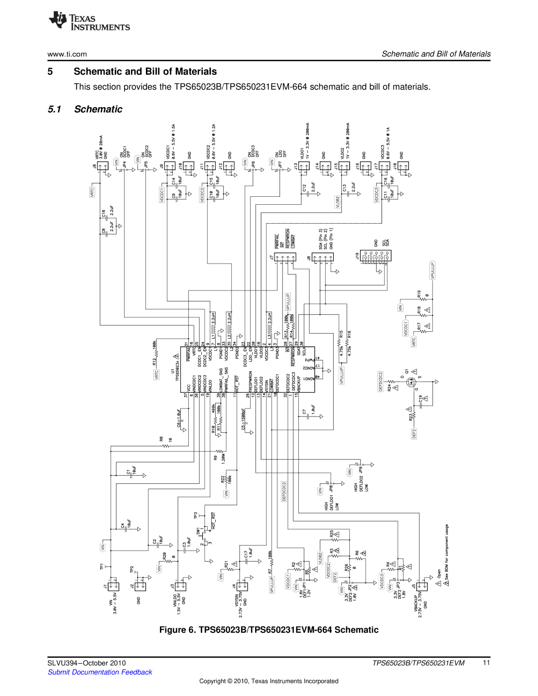 Texas Instruments TPS650231EVM, TPS65023B manual Schematic and Bill of Materials 