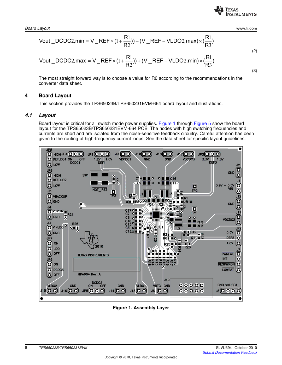 Texas Instruments TPS65023B, TPS650231EVM manual Board Layout 