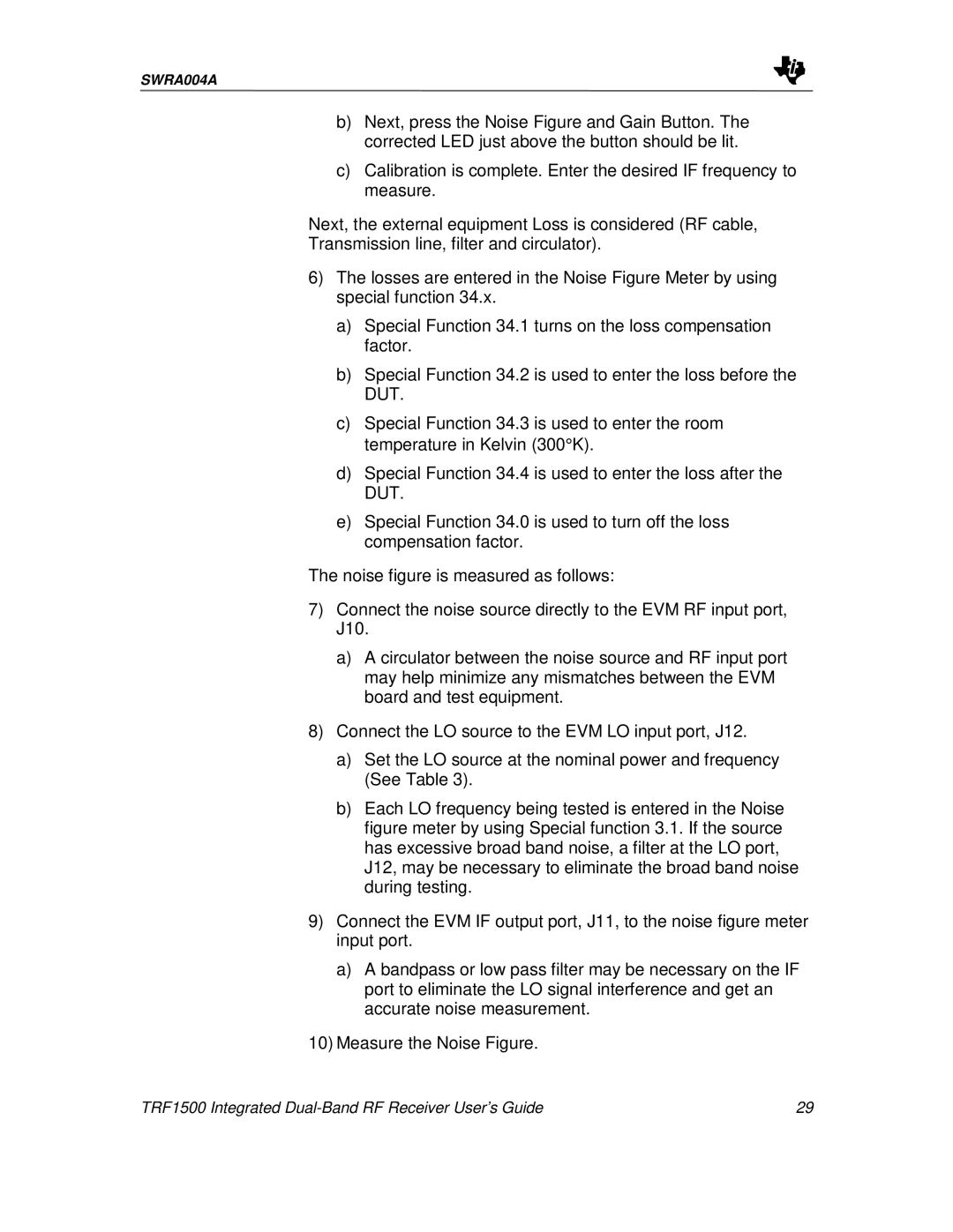 Texas Instruments manual TRF1500 Integrated Dual-Band RF Receiver User’s Guide 