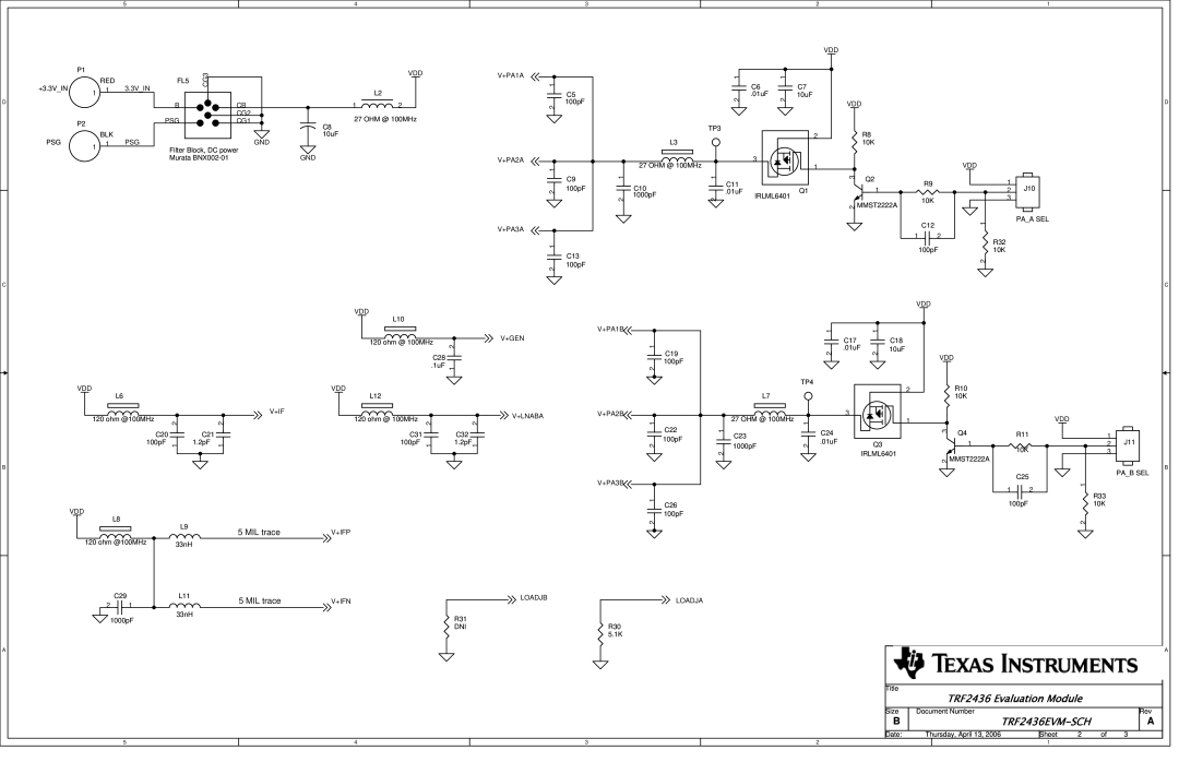 Texas Instruments manual TRF2436EVM-SCH 