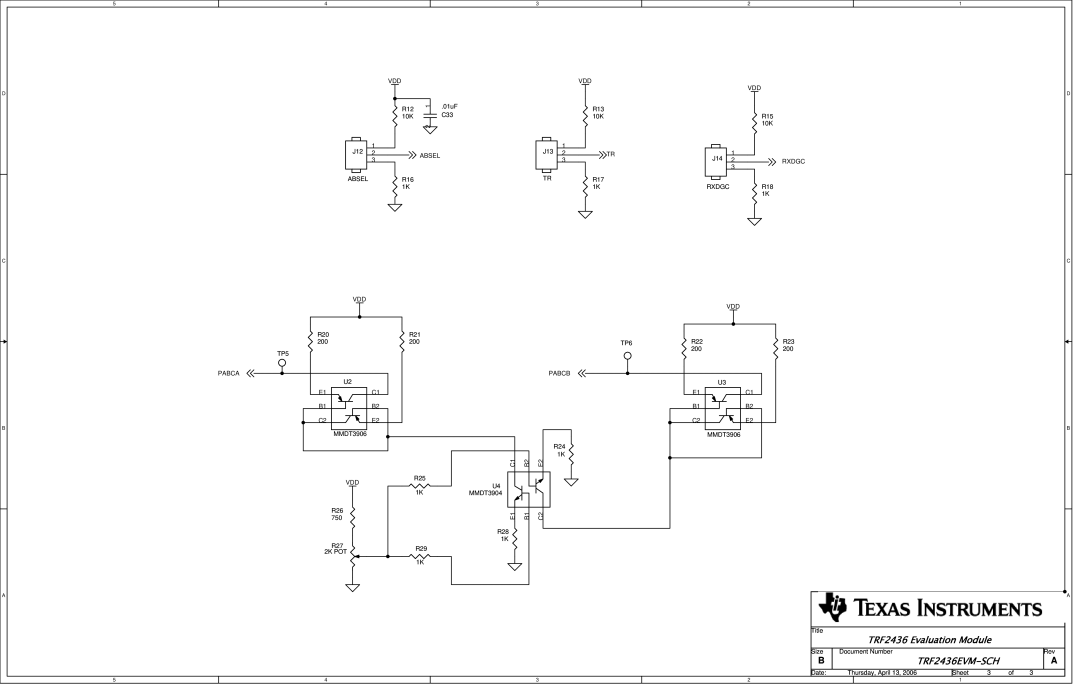 Texas Instruments TRF2436EVM manual TP5 Pabca 