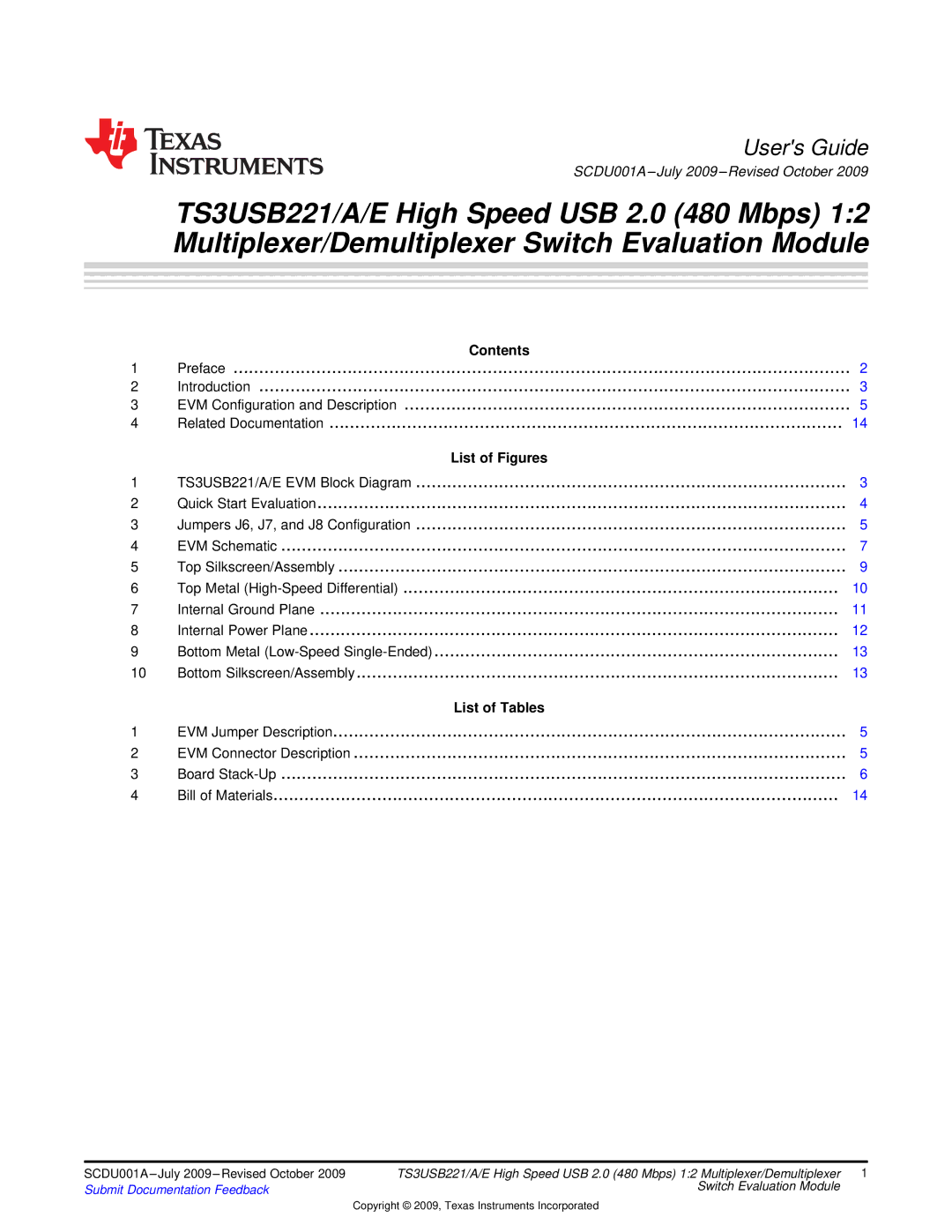 Texas Instruments TS3USB221 quick start Users Guide 