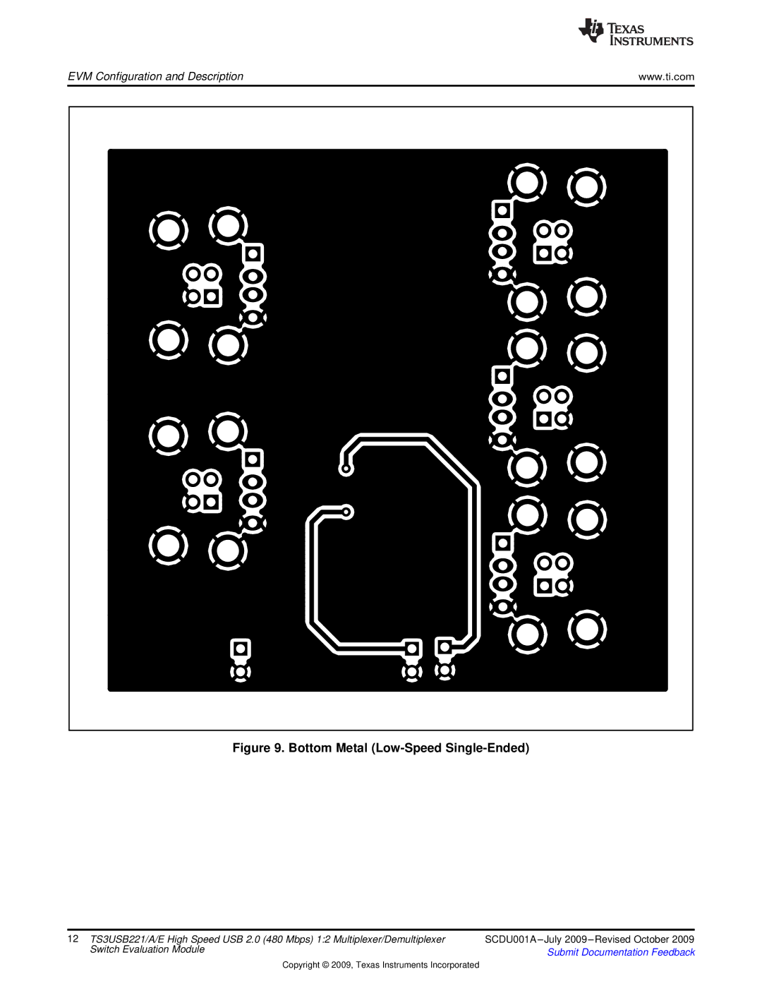 Texas Instruments TS3USB221 quick start Bottom Metal Low-Speed Single-Ended 