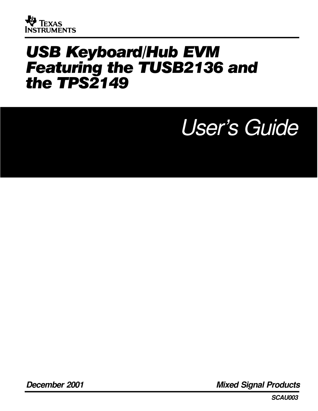 Texas Instruments TUSB2136 manual User’s Guide 