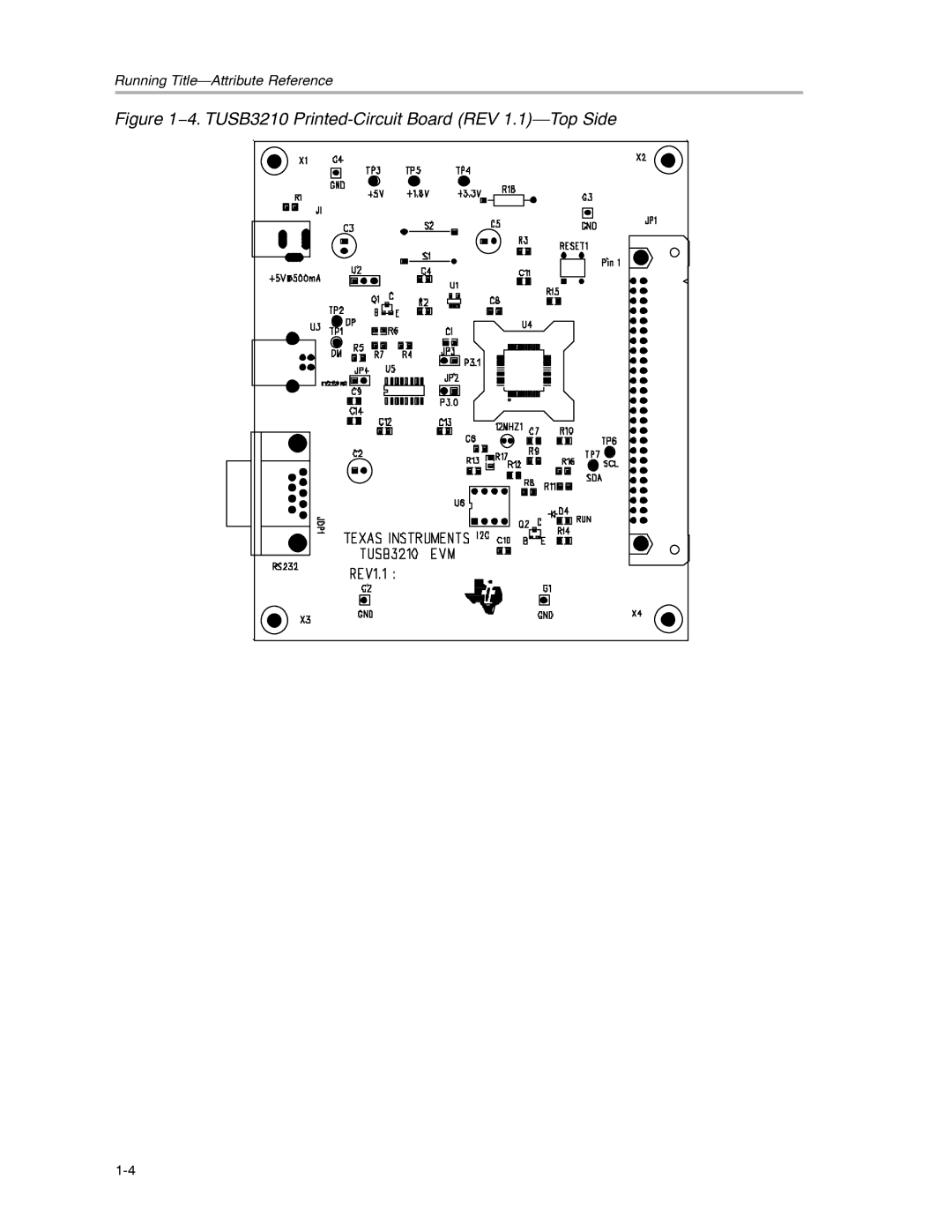 Texas Instruments manual 4. TUSB3210 Printed-Circuit Board REV 1.1-Top Side 