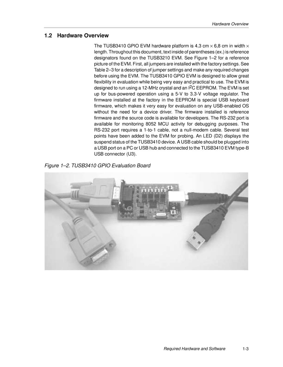 Texas Instruments manual Hardware Overview, TUSB3410 Gpio Evaluation Board 