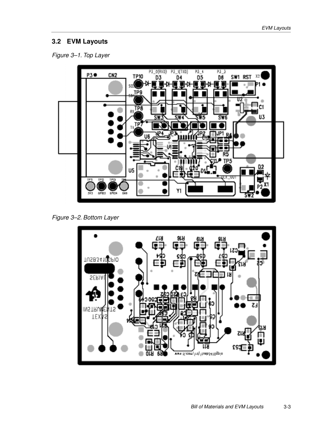 Texas Instruments TUSB3410 manual EVM Layouts, Top Layer 