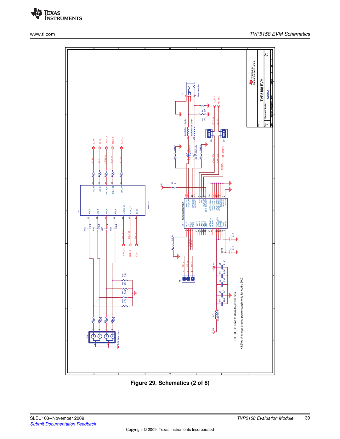 Texas Instruments TVP5158 manual Schematics 2, Audio 