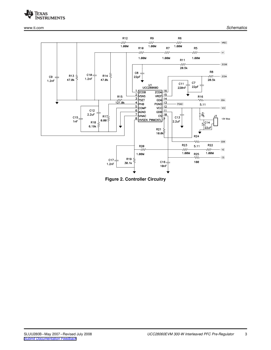 Texas Instruments UCC28060EVM specifications Controller Circuitry 