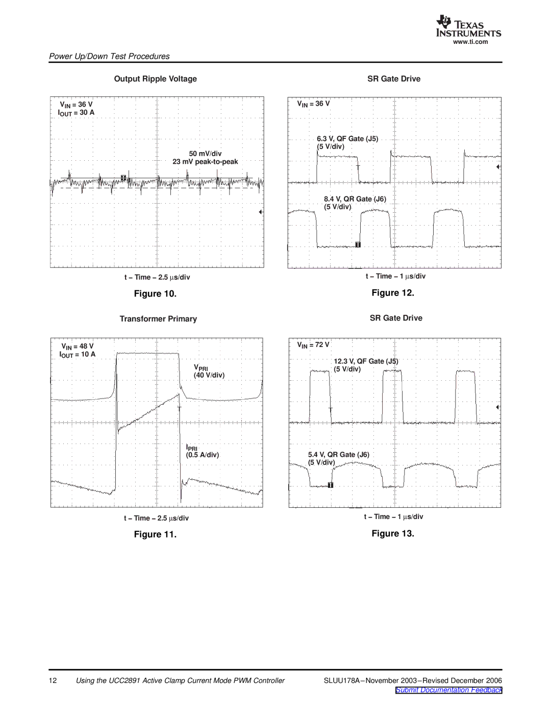 Texas Instruments UCC2891 manual SR Gate Drive 