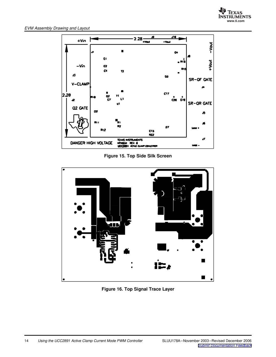 Texas Instruments UCC2891 manual Top Side Silk Screen 