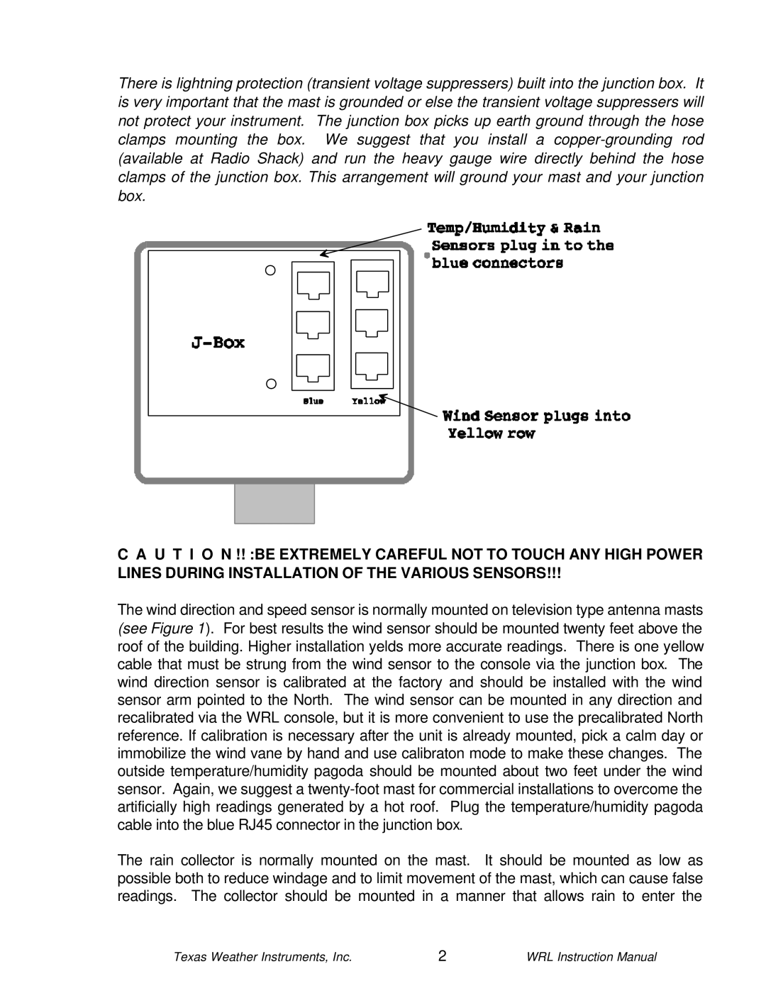 Texas Instruments WRL-10 instruction manual Texas Weather Instruments, Inc 