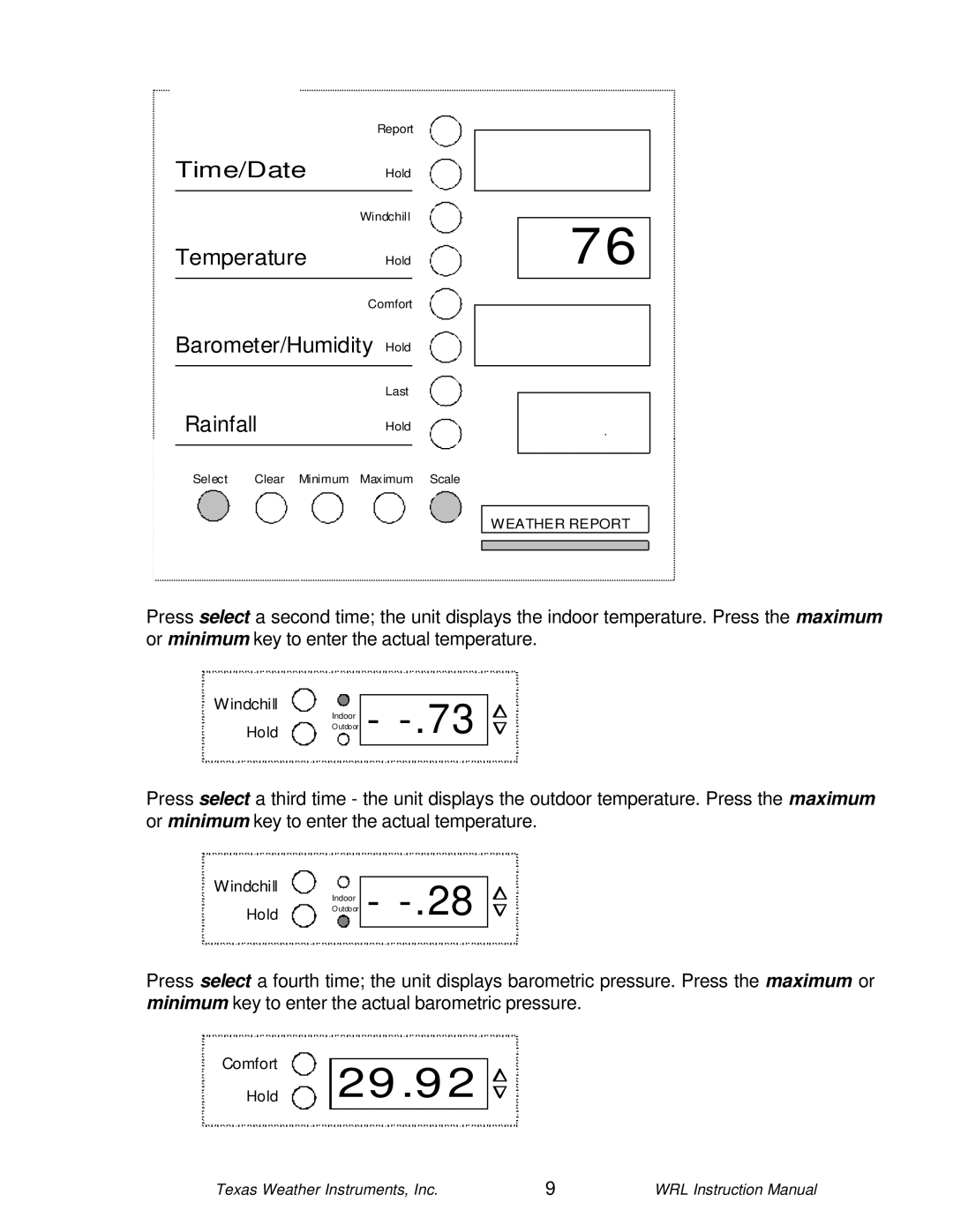 Texas Instruments WRL-10 instruction manual 29 .9, Rainfall 