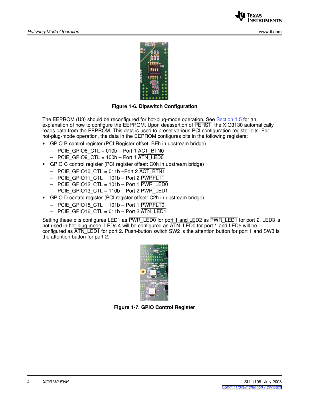 Texas Instruments XIO3130 EVM manual Hot-Plug-Mode Operation 