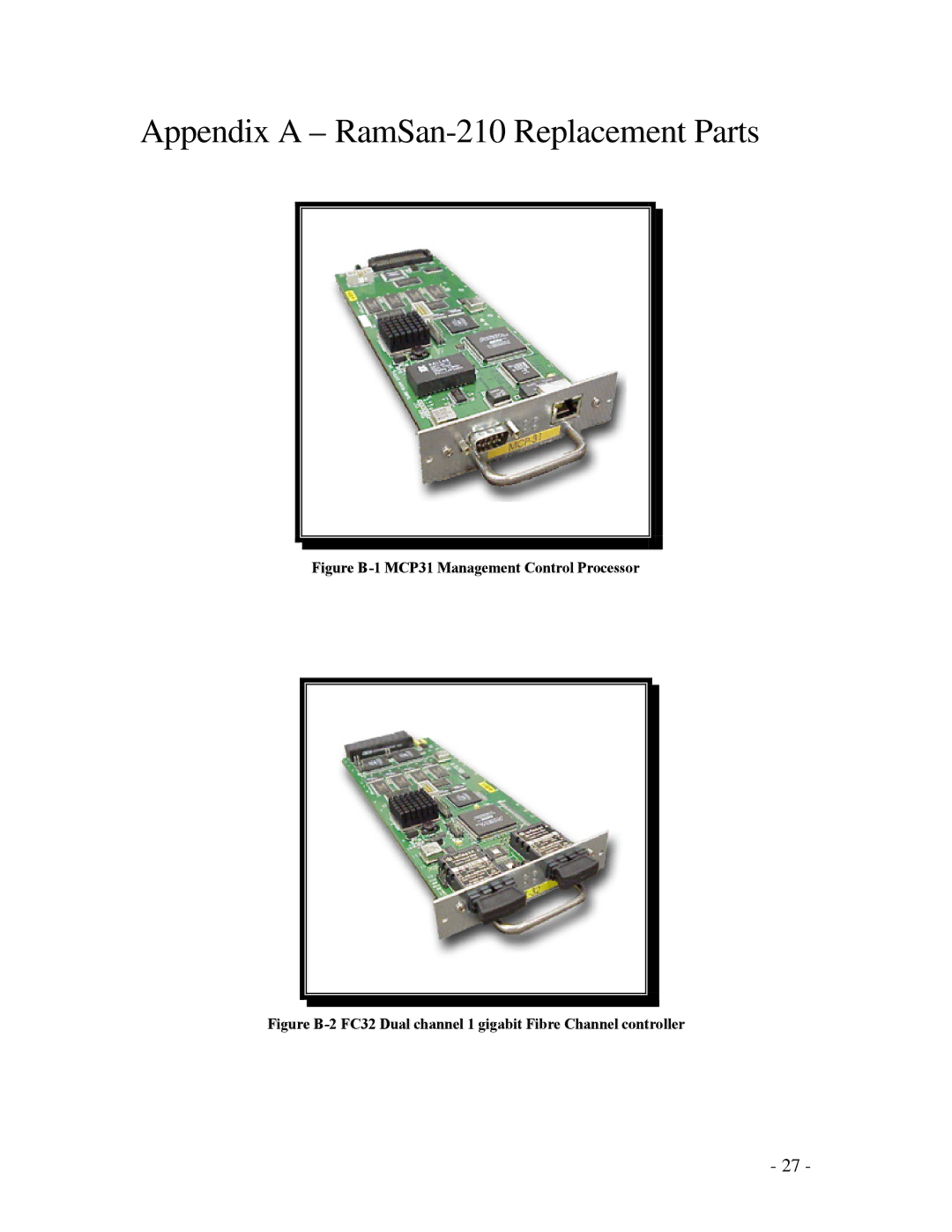 Texas Memory Systems RamSam-210 Appendix a RamSan-210 Replacement Parts, Figure B-1 MCP31 Management Control Processor 