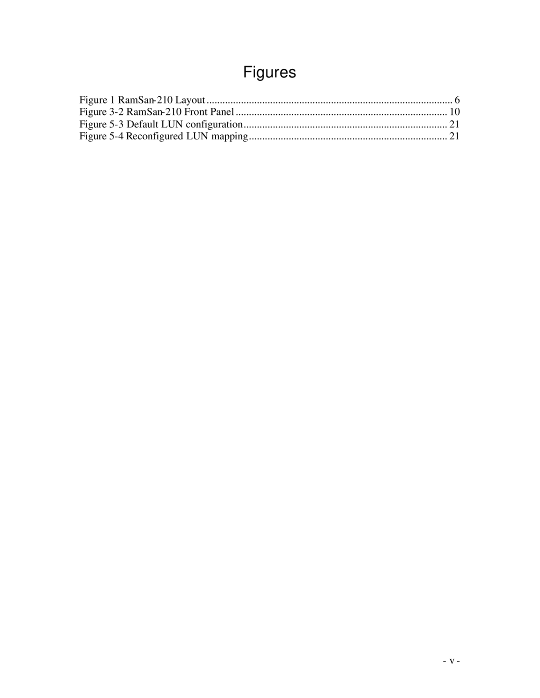 Texas Memory Systems RamSam-210 user manual Figures 