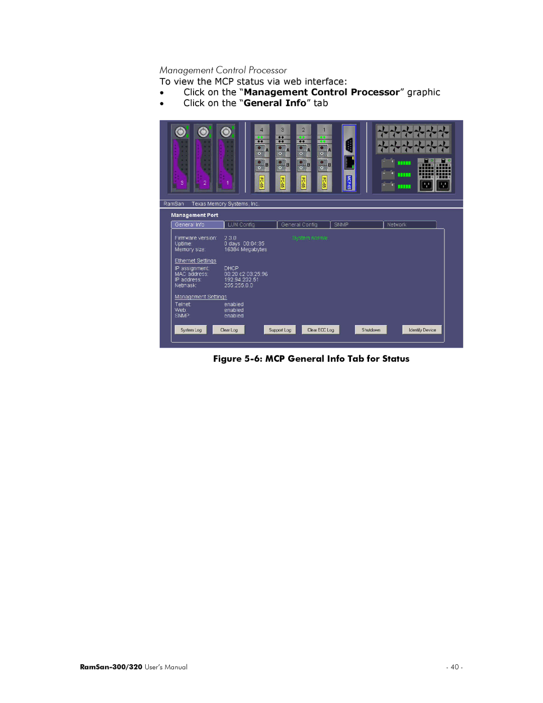 Texas Memory Systems RamSan-300/320 manual Management Control Processor 