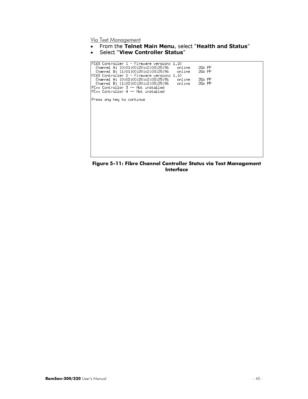 Texas Memory Systems RamSan-300/320 manual Via Text Management 