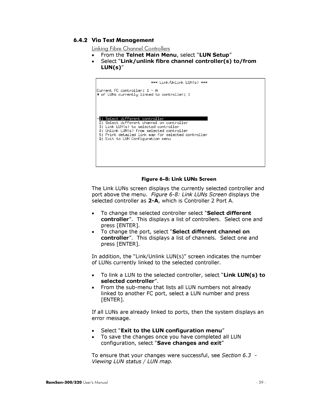 Texas Memory Systems RamSan-300/320 manual Via Text Management Linking Fibre Channel Controllers 