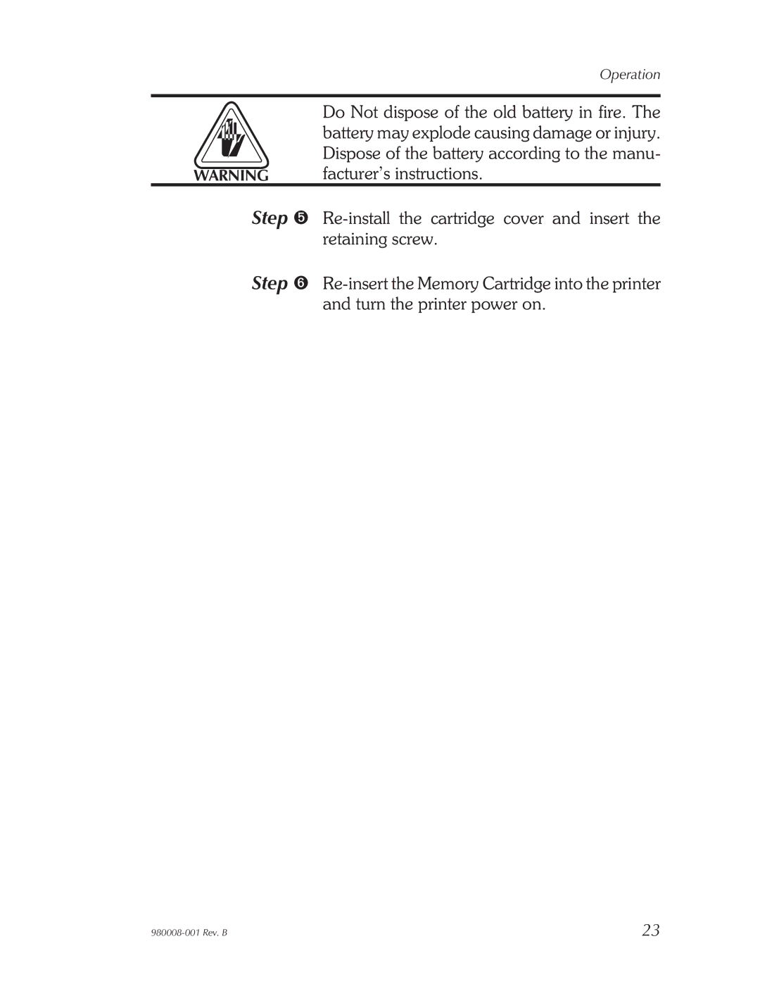 The Eltron Company LP2122, LP2142, LP2042, LP2022 user manual Step ➎, Step ➏ 