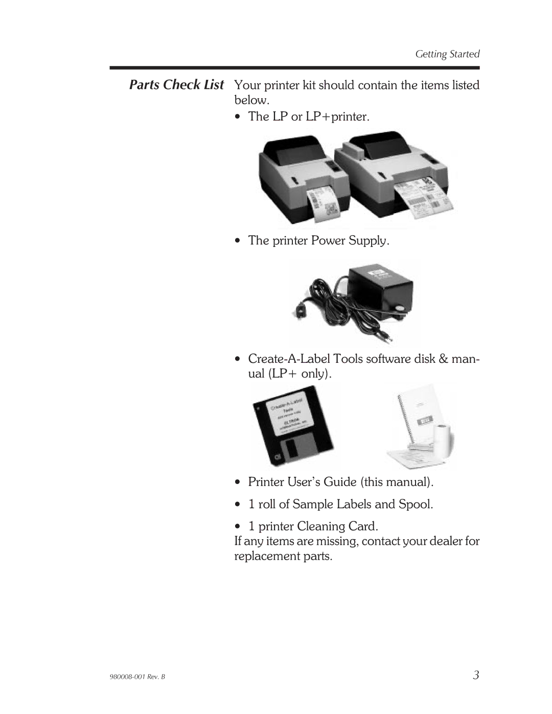 The Eltron Company LP2122, LP2142, LP2042, LP2022 user manual Getting Started 