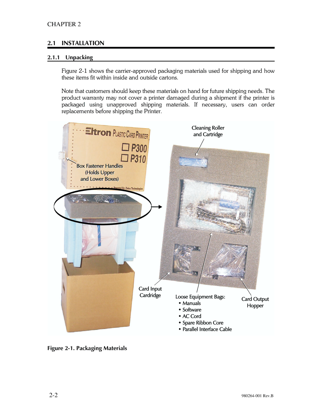 The Eltron Company P310 manual Installation, Unpacking 